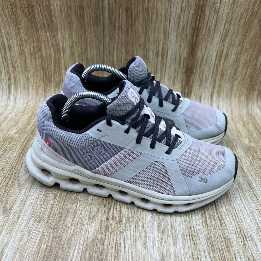 On Cloudrunner Running Shoes Women's Size 6 Grey Black Mesh Stability 46.99019